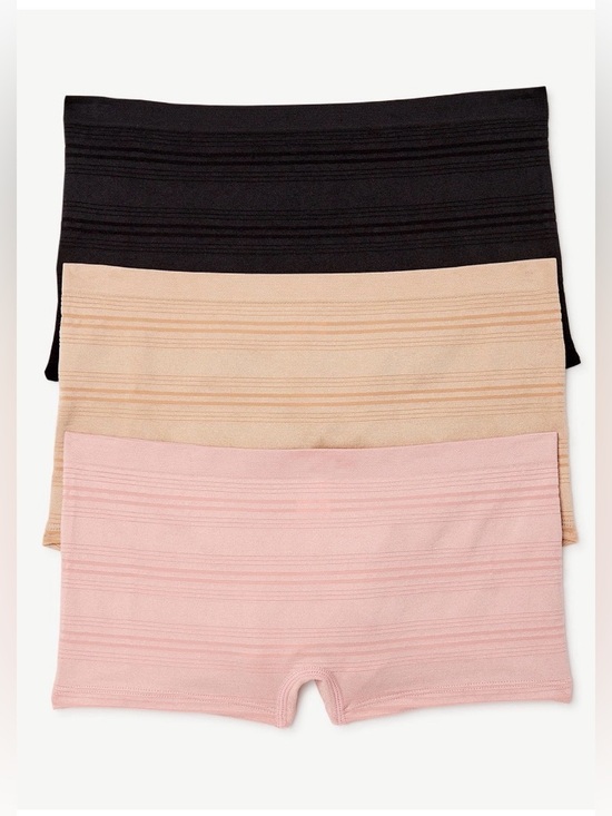 Joyspun Other - Joyspun Women's Sheer Stripe Seamless Boyshort Panties, 3-Pack